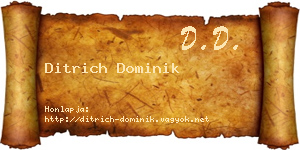 Ditrich Dominik névjegykártya